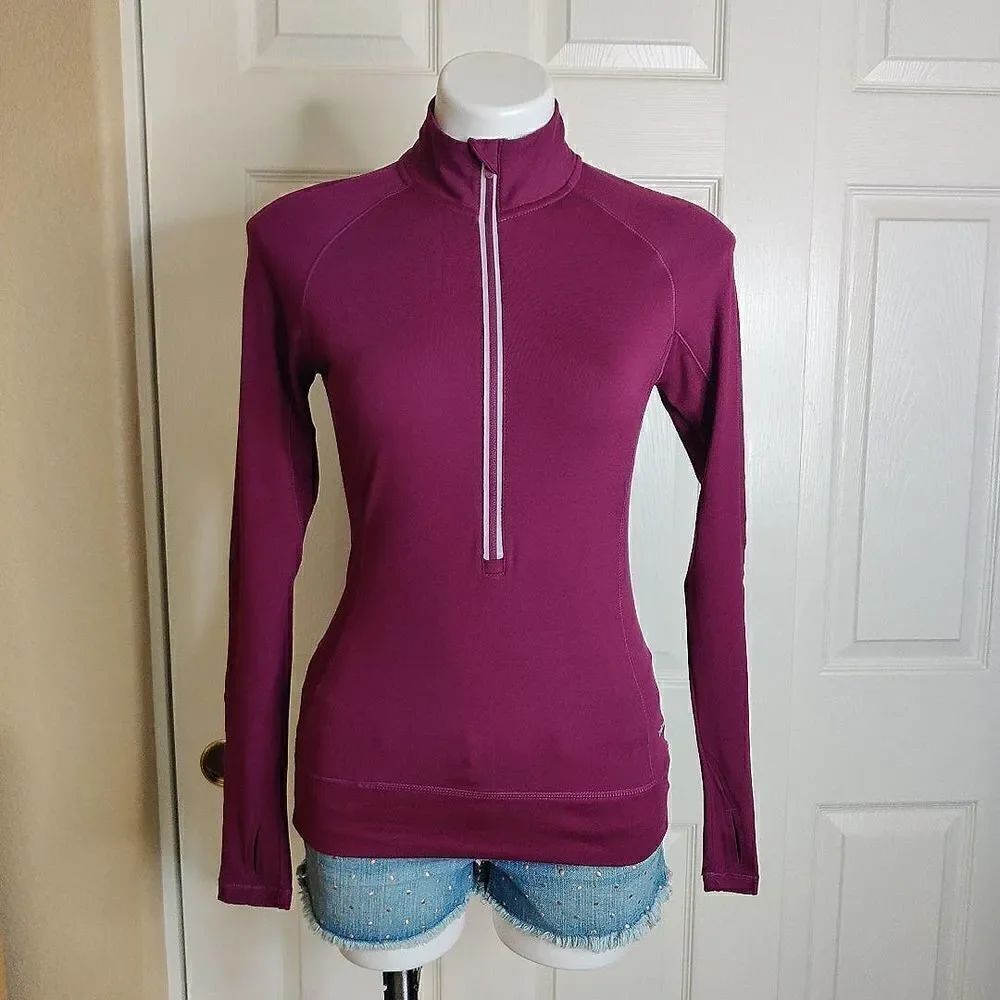 Hind fitted half zip mock neck athletic top sz S
